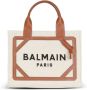 Balmain B-Army small canvas shopping bag with leather inserts Bruin Dames - Thumbnail 1
