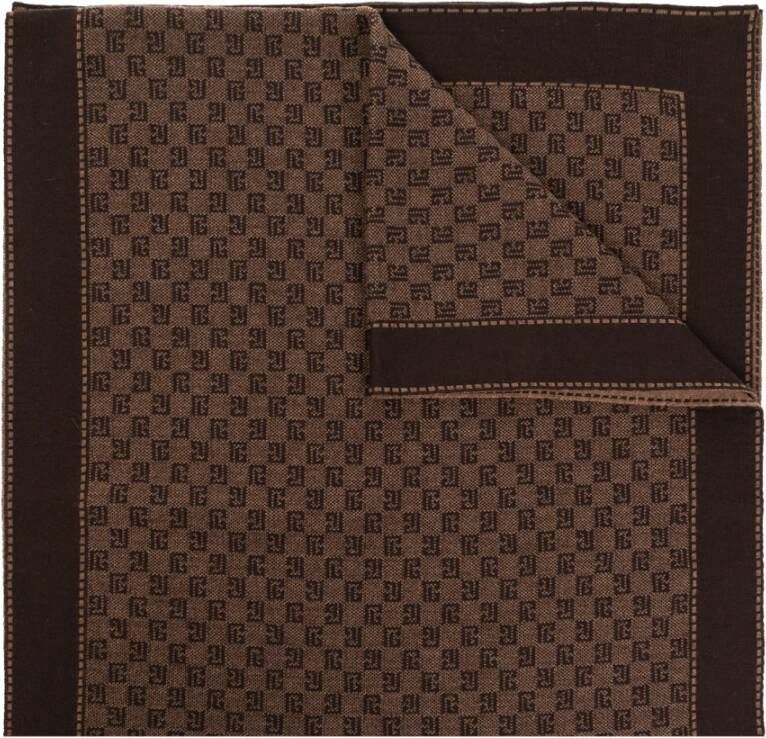 Balmain Gebreide sjaal met monogram Brown Heren