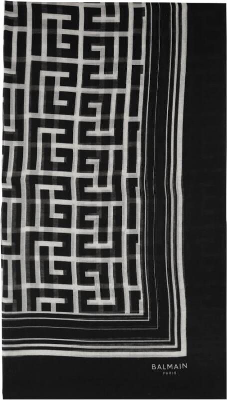 Balmain Sjaal met monogram Zwart Dames