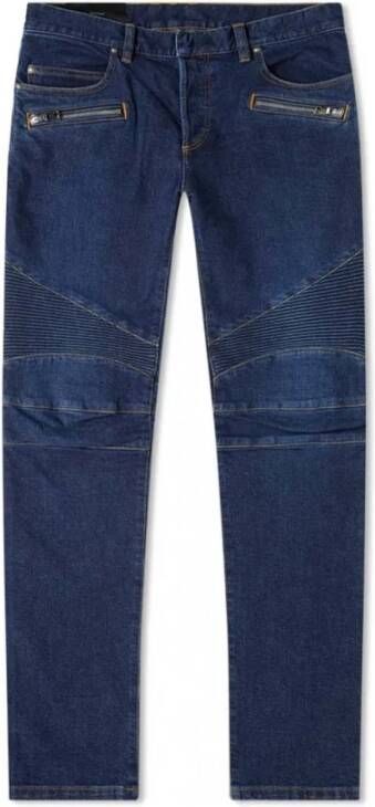 Balmain Slim-fit Tapered Katoenen Jeans Blue Heren