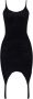 Balmain Straps Ribfluwelen Jurk Black Dames - Thumbnail 1