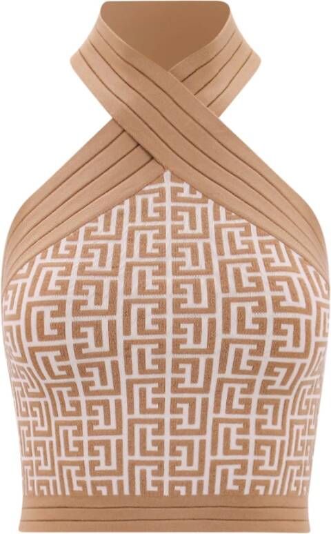 Balmain Sleeveless Tops Beige Dames