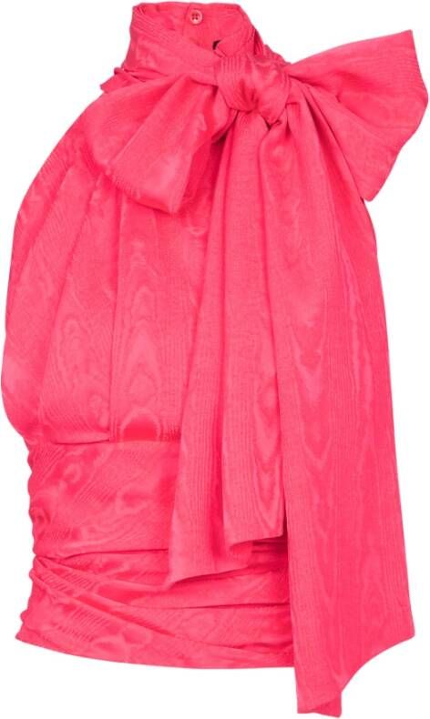 Balmain Mouwloze top met gedrapeerde kraag Pink Dames