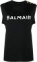 Balmain Eco-verantwoord katoenen T-shirt met logo print Zwart Dames - Thumbnail 1