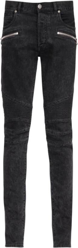 Balmain Slim cut cotton jeans Zwart Heren