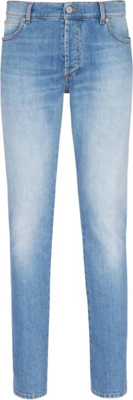 Balmain Slim-fit cotton jeans Blauw Heren