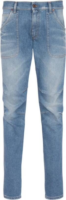 Balmain Slim-fit denim jeans met metalen details Blue Heren
