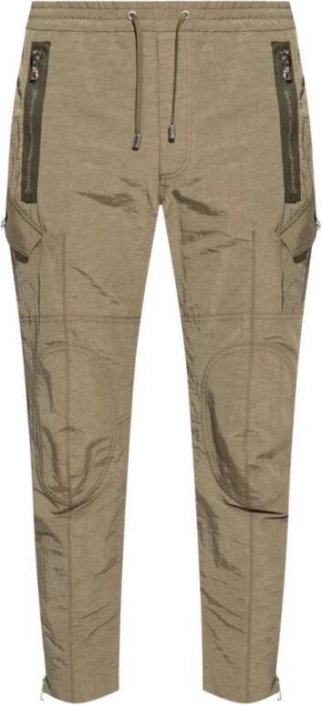 Balmain Slim Fit Khaki Cargo Broek Groen Heren