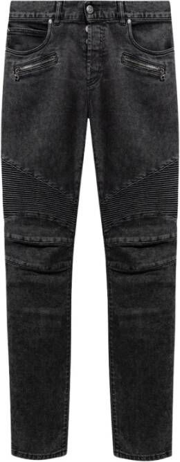 Balmain Slimfit-jeans Zwart Heren