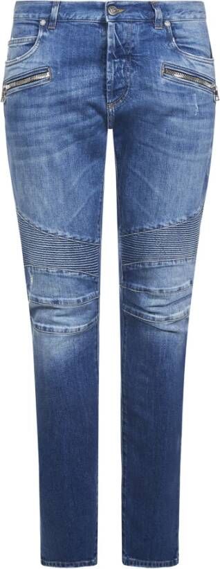 Balmain Stijlvolle Blauwe Slim-Fit Jeans voor Heren Blauw Heren
