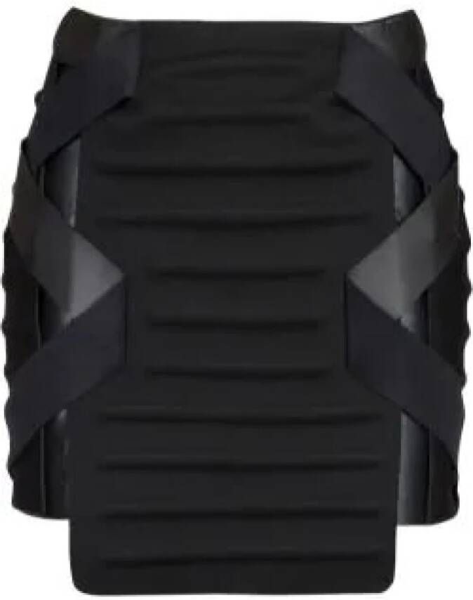 Balmain Stijlvolle Geribbelde Minirok Zwart Dames