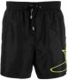 Balmain Strandkleding Shorts met Graffiti Veters en Elastische Tailleband Zwart Heren - Thumbnail 1