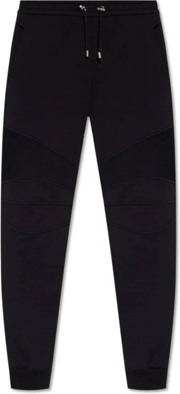 Balmain Zwarte Logo-Geborduurde Track Pants Black Heren