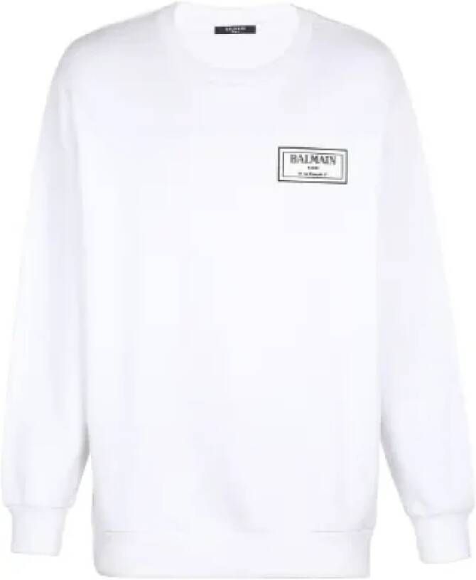 Balmain Sweatshirt met bedrukt logo White Heren