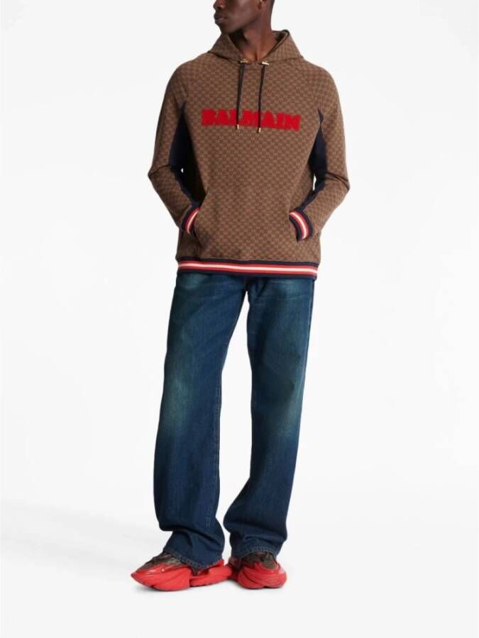 Balmain Sweatshirts & Hoodies Bruin Heren
