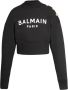 Balmain Ecologisch verantwoorde katoenen cropped sweatshirt met logo print Black Dames - Thumbnail 1