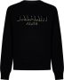 Balmain Zwart Crewneck Sweatshirt met Flock Logo Black Heren - Thumbnail 1