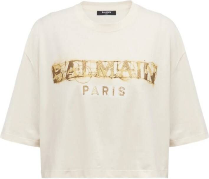 Balmain T-shirt Beige Dames