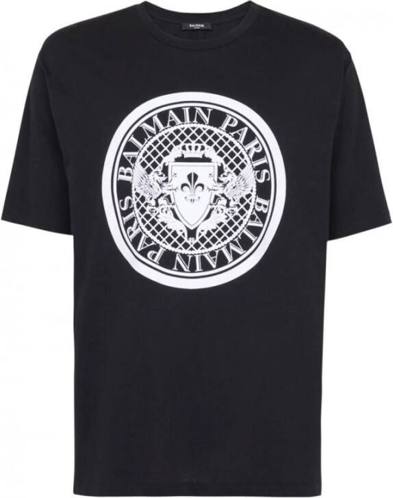 Balmain T-Shirt Coin Zwart Heren