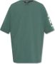 Balmain Polo Shirts Oversized ecologisch ontworpen katoenen T-shirt met logoprint White Green Heren - Thumbnail 1