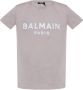 Balmain Katoenen bedrukt Paris-logo T-shirt Gray Heren - Thumbnail 1