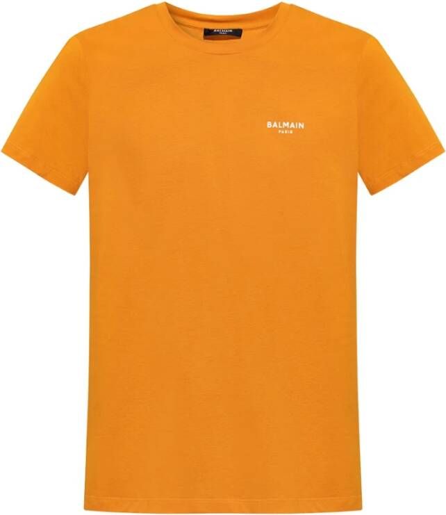 Balmain T-shirt met logo Oranje Heren