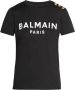 Balmain Eco-verantwoordelijk katoenen T-shirt met logo print Black Dames - Thumbnail 1