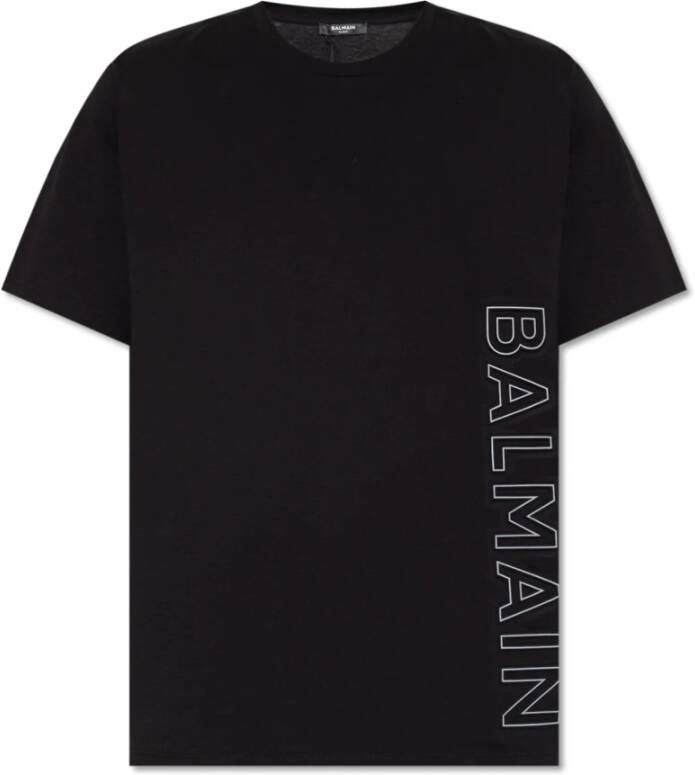 Balmain T-shirt met logo Zwart Heren