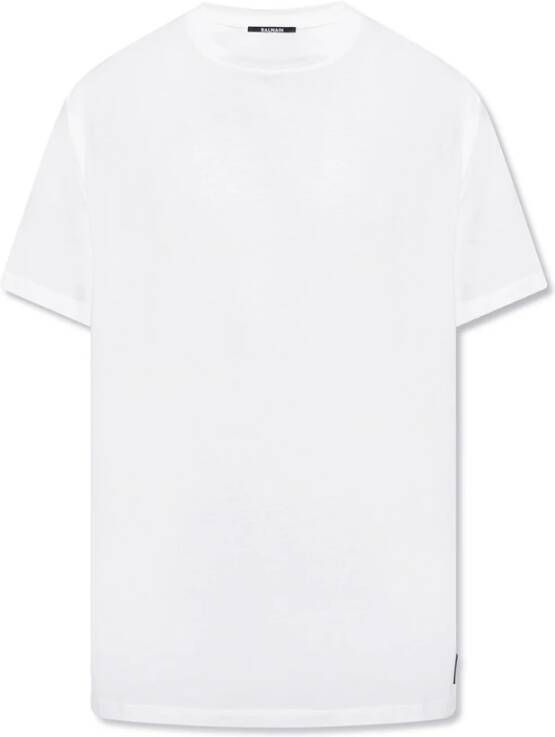 Balmain T-shirt met zwarte -logo-print Wit Heren