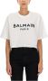 Balmain Ecologisch verantwoord kortgeknipt katoenen T-shirt met logoprint White Dames - Thumbnail 5