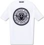 Balmain Katoenen T-shirt met geflockte medaillon White Heren - Thumbnail 1