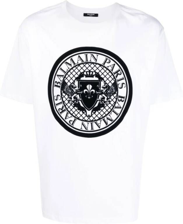 Balmain T-shirts and Polos White Wit Heren