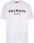 Balmain T-shirt en coton éco-responsable imprimé logo Wit Heren - Thumbnail 1