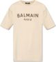 Balmain Ivory Ribgebreide Crewneck T-shirts en Polos Beige Heren - Thumbnail 1