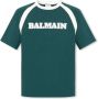 Balmain Retro Logo Jersey T-Shirt Zwart - Thumbnail 1
