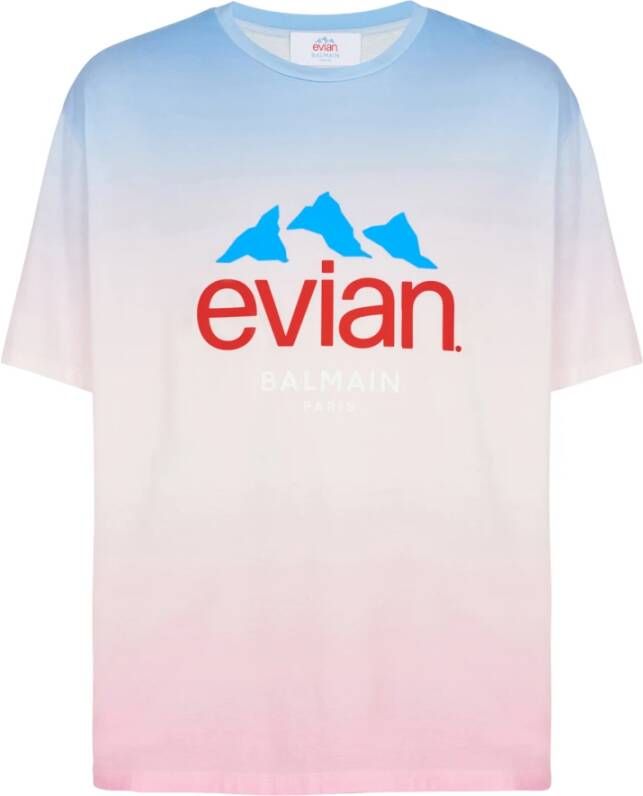 Balmain x Evian T-shirt met kleurverloop Roze - Foto 1