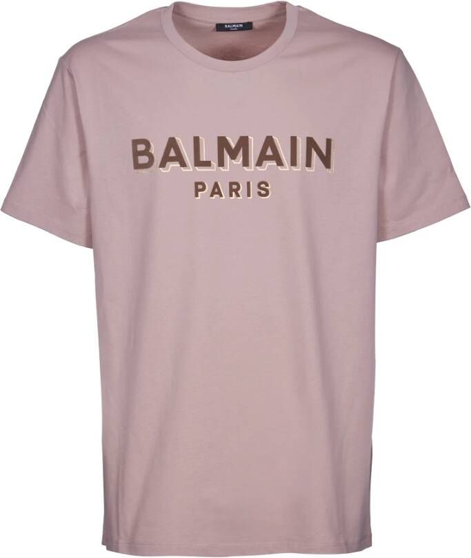 Balmain T-Shirts Roze Heren