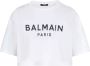 Balmain Ecologisch verantwoord kortgeknipt katoenen T-shirt met logoprint White Dames - Thumbnail 1