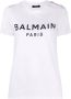 Balmain Witte Jersey Katoenen T-shirt met Flock Logo White Dames - Thumbnail 1