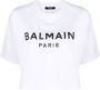 Balmain Logo Print T-shirt voor Upgrade van Casual Garderobe White Dames - Thumbnail 5