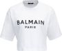 Balmain Logo Print T-shirt voor Upgrade van Casual Garderobe White Dames - Thumbnail 4