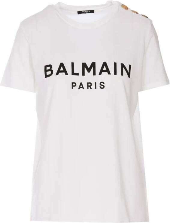 Balmain T-Shirts Wit Dames