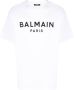 Balmain Stijlvolle GAB Blanc Noir Bedrukte T-Shirt Wit Heren - Thumbnail 1