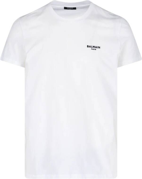 Balmain Witte Logo T-shirt voor Heren voor een Stijlvolle Look White Heren