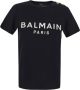 Balmain Zwarte Crew Neck T-shirts en Polos met Goudkleurige Knopen Zwart Dames - Thumbnail 1