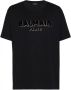 Balmain Crewneck Oversized T-shirt with Velvet Logo Black Zwart Heren - Thumbnail 1