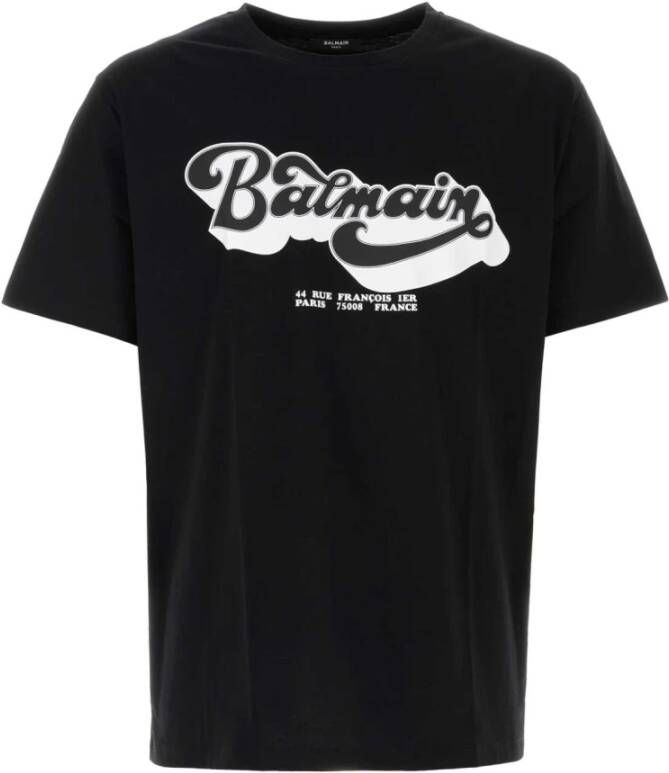 Balmain 70s Stijl T-Shirt Ruime Pasvorm Black Heren