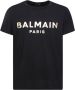 Balmain Eco-ontworpen katoenen T-shirt met Paris logo print Black Heren - Thumbnail 1
