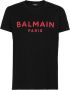 Balmain Zwart Logo Print Katoenen T-Shirt Black Heren - Thumbnail 1