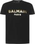 Balmain Eco-designed cotton T-shirt with Paris logo print Zwart Heren - Thumbnail 1